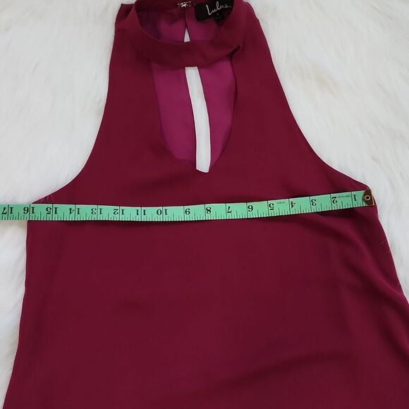 LULUS GROOVE THING SWING‎ DRESS MOCK NECK IN MAGENTA Small - Picture 8 of 12